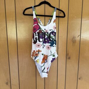 Gucci Floral One Piece Bathing Suit, swimsuit back Cross Straps Womens XL